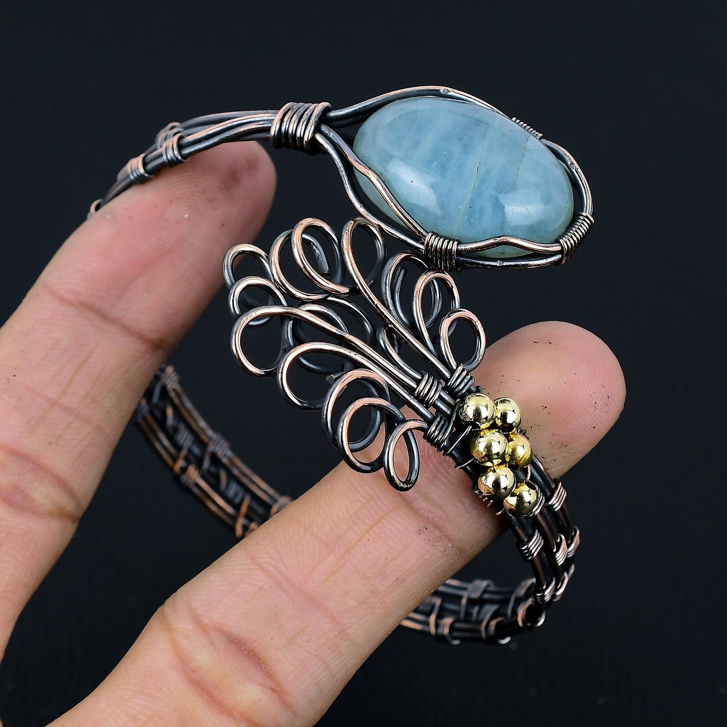 Blue Aquamarine Gemstone Bracelet
