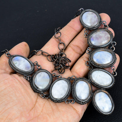Rainbow Moonstone Gemstone Necklace