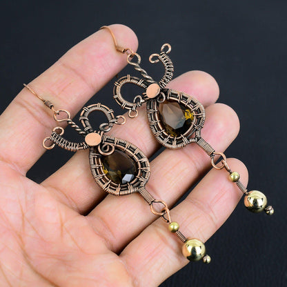 Brown Smoky Topaz Gemstone Earrings