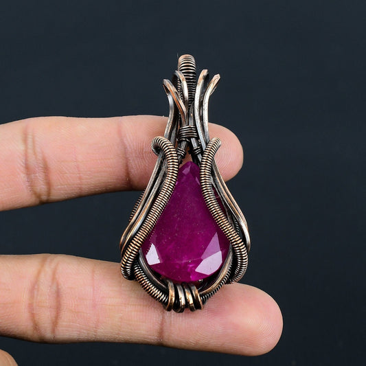 Kashmiri Red Ruby Gemstone Pendant