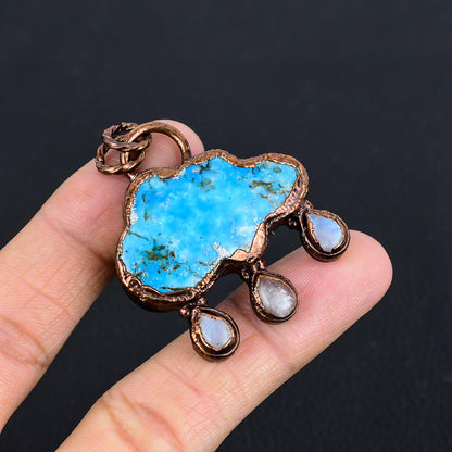 Turquoise Moonstone Gemstone Pendant
