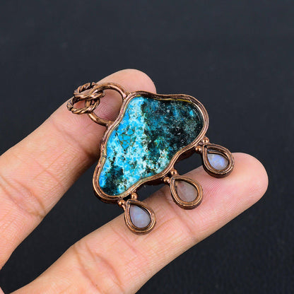 Turquoise Moonstone Gemstone Pendant