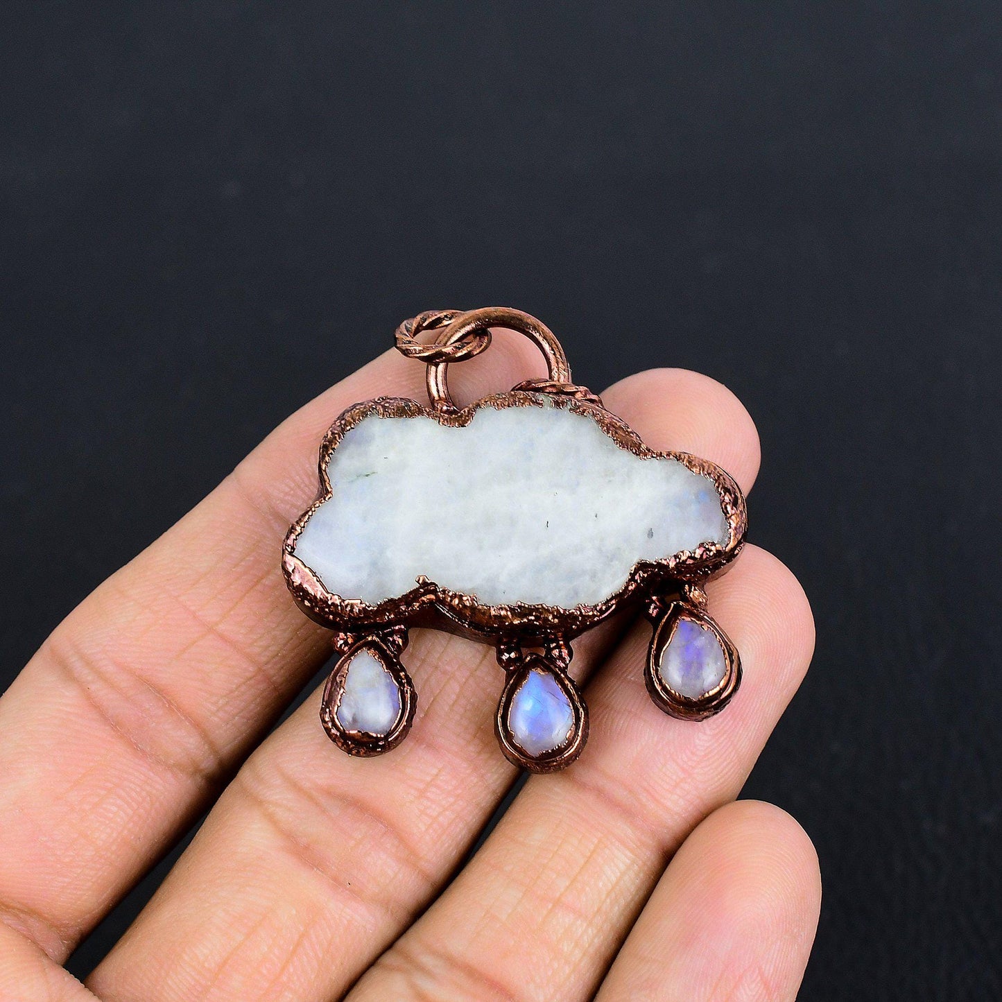 Rainbow Moonstone Gemstone Pendant