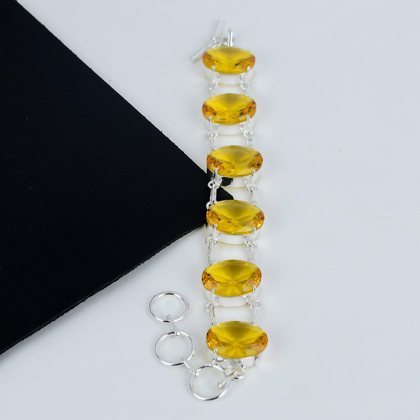 Yellow Citrine Sterling Silver Bracelet