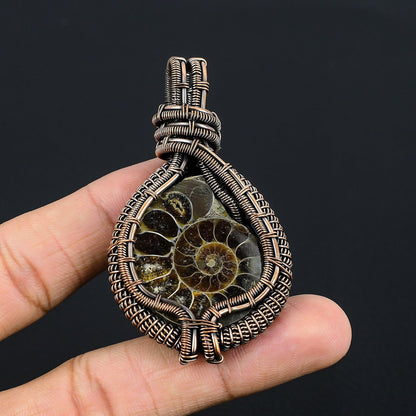 Iridescent Ammonite Gemstone Pendant