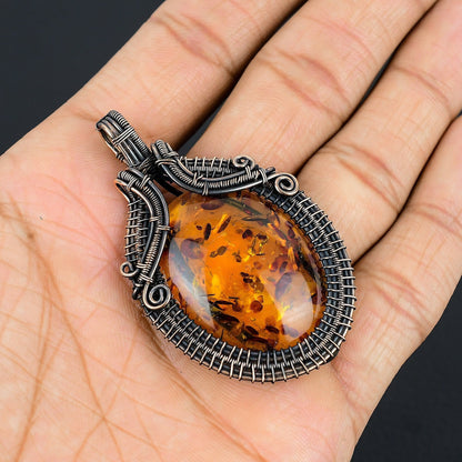Golden Amber Gemstone Pendant