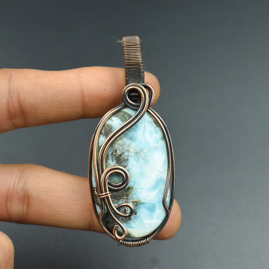 Blue Larimar Gemstone Pendant