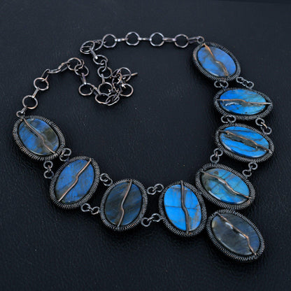 Blue Labradorite Gemstone Necklace