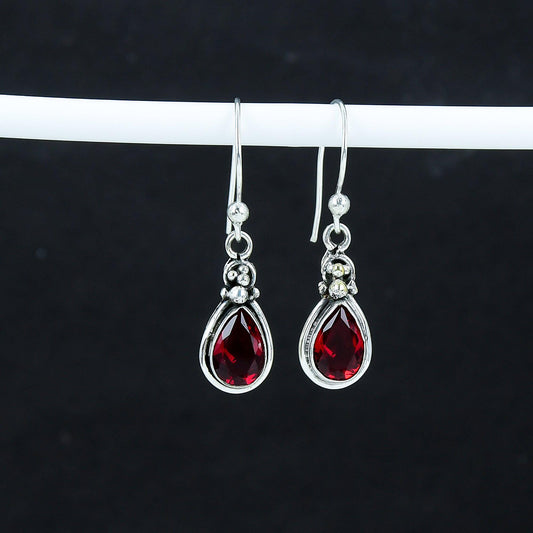Red Garnet Gemstone Earrings