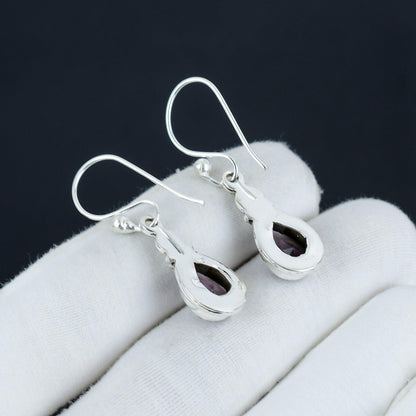 Purple Amethyst Gemstone Drop Earrings