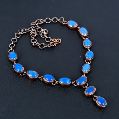 Blue Chalcedony Gemstone Necklace
