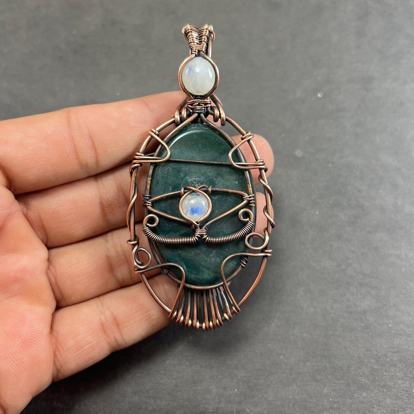 Green Bloodstone Gemstone Pendant