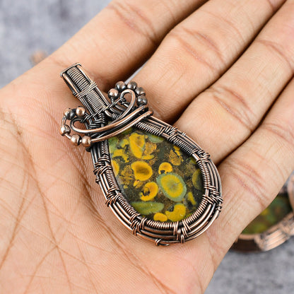 Multicolor Fruit Jasper Gemstone Pendant