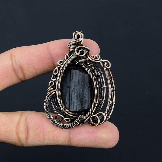 Black Tourmaline Gemstone Pendant
