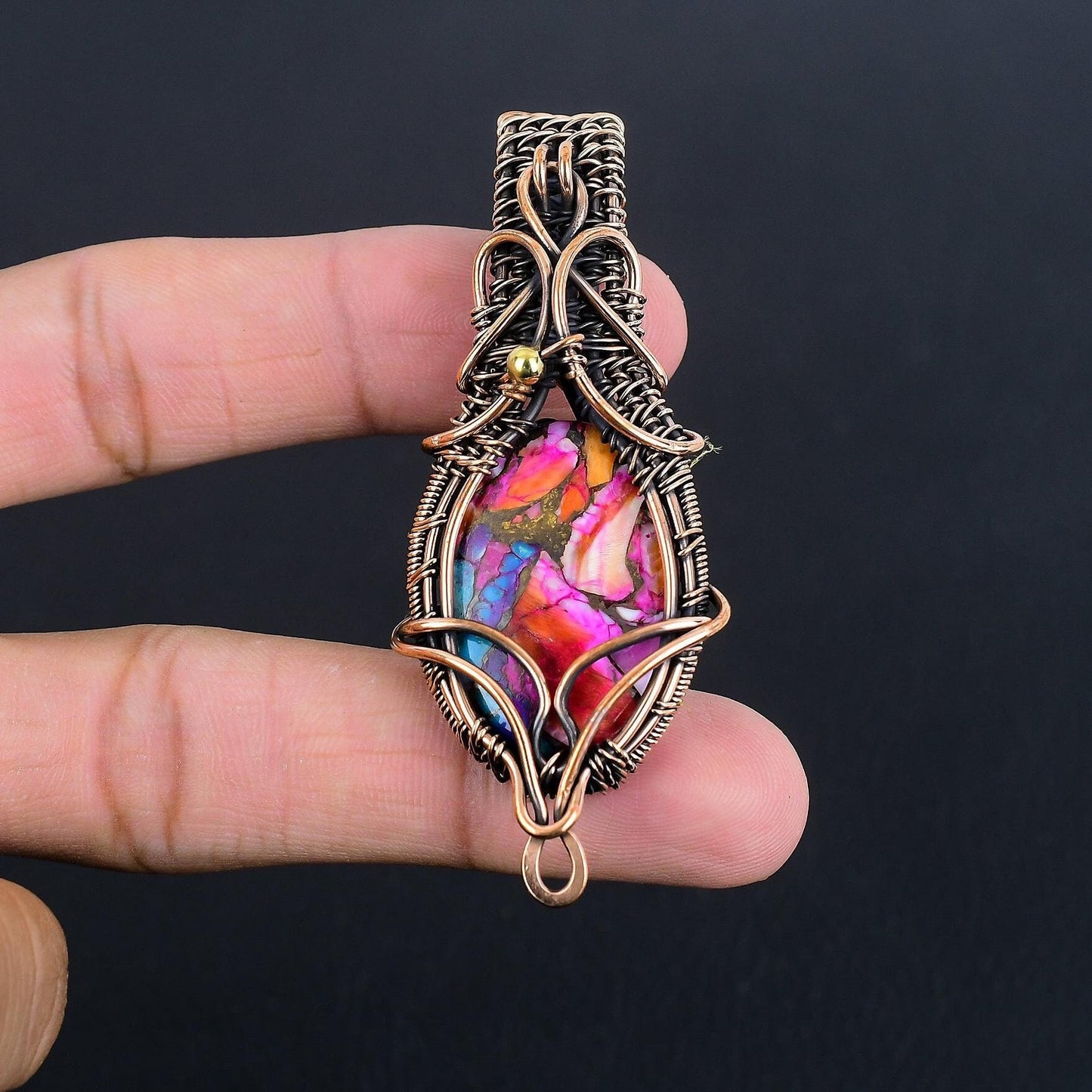 Pink Turquoise Gemstone Pendant