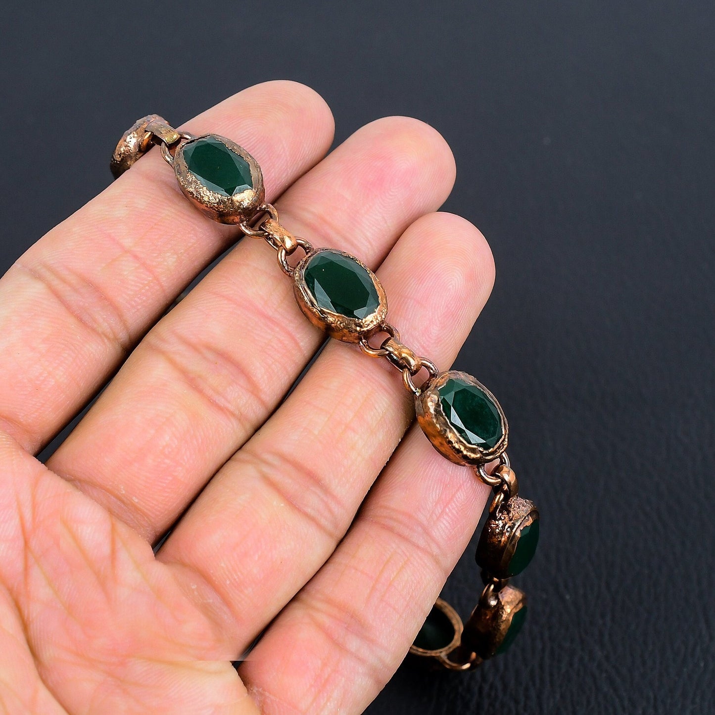 Green Emerald Gemstone Bracelet