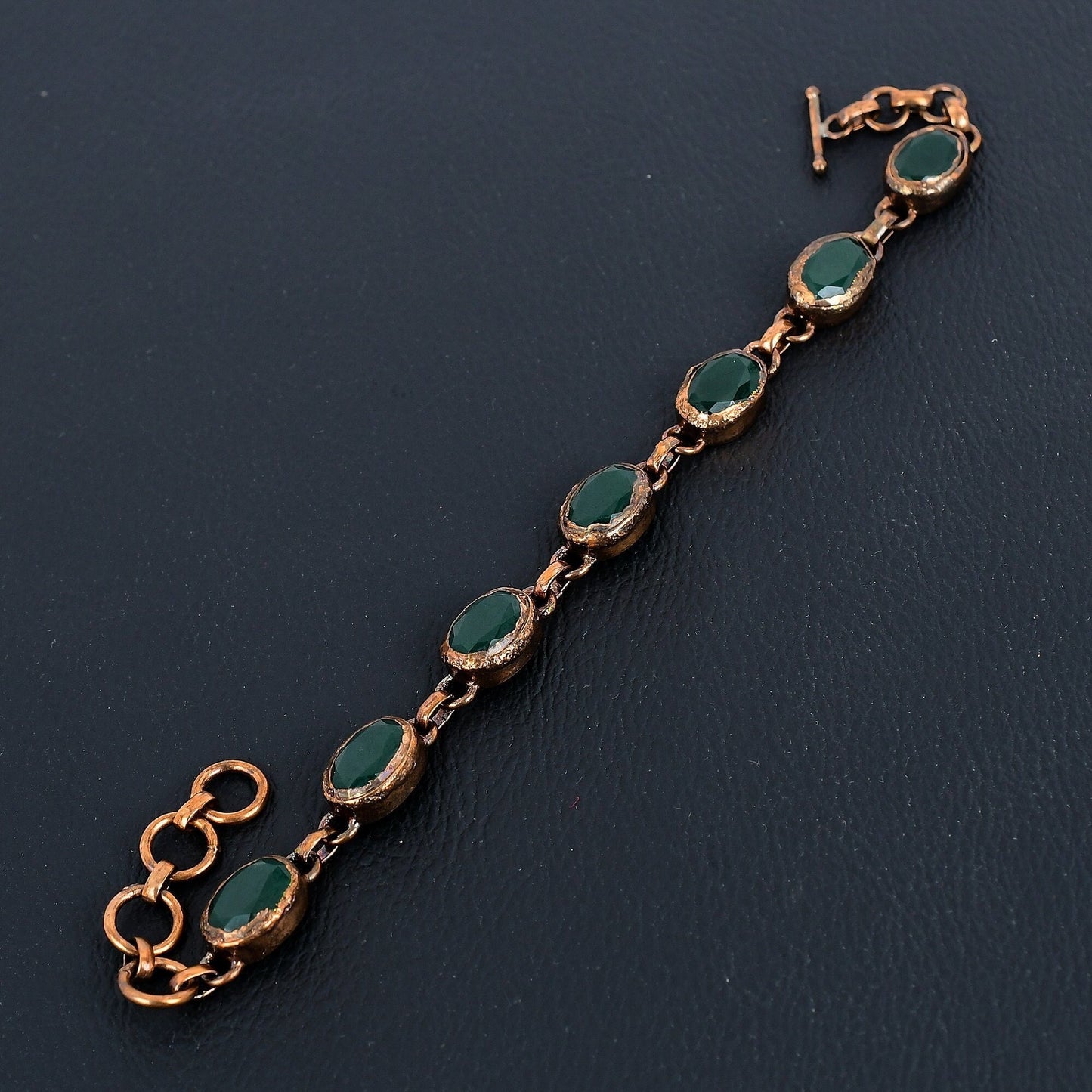 Green Emerald Gemstone Bracelet