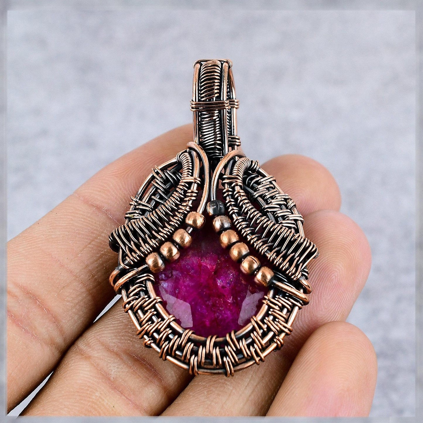 Kashmir Red Ruby Gemstone Pendant