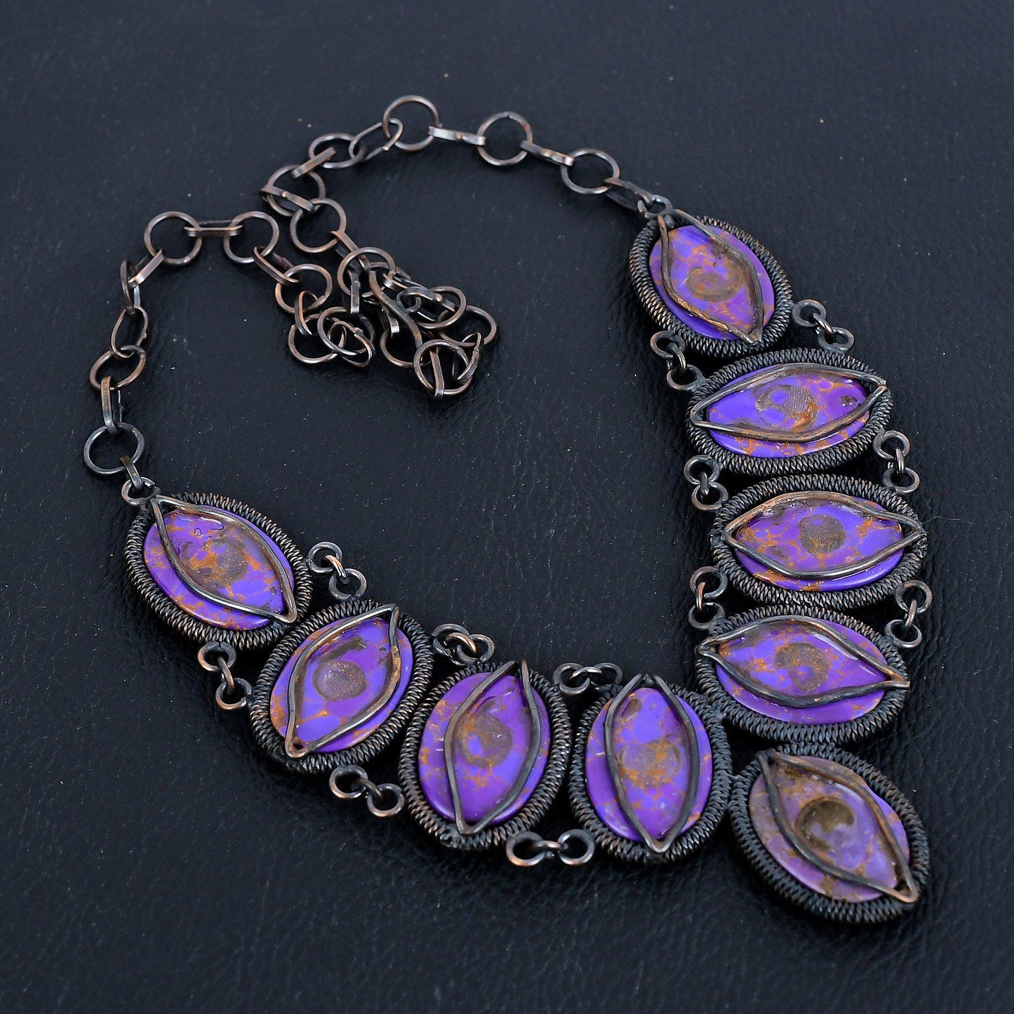 Purple Turquoise Gemstone Necklace