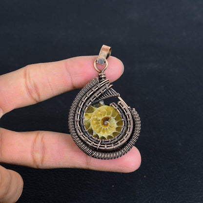 Brown Ammonite Gemstone Pendant