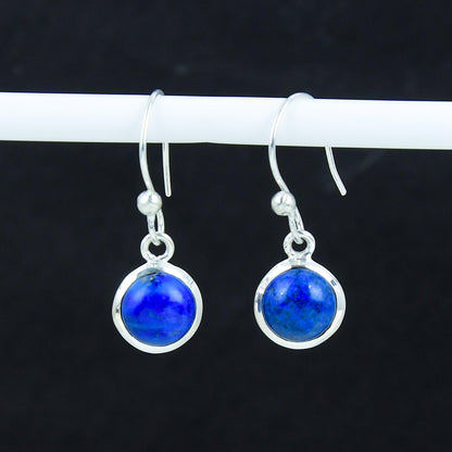 Blue Lapis Lazuli 925 Sterling Silver Earrings