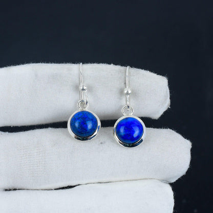 Blue Lapis Lazuli 925 Sterling Silver Earrings
