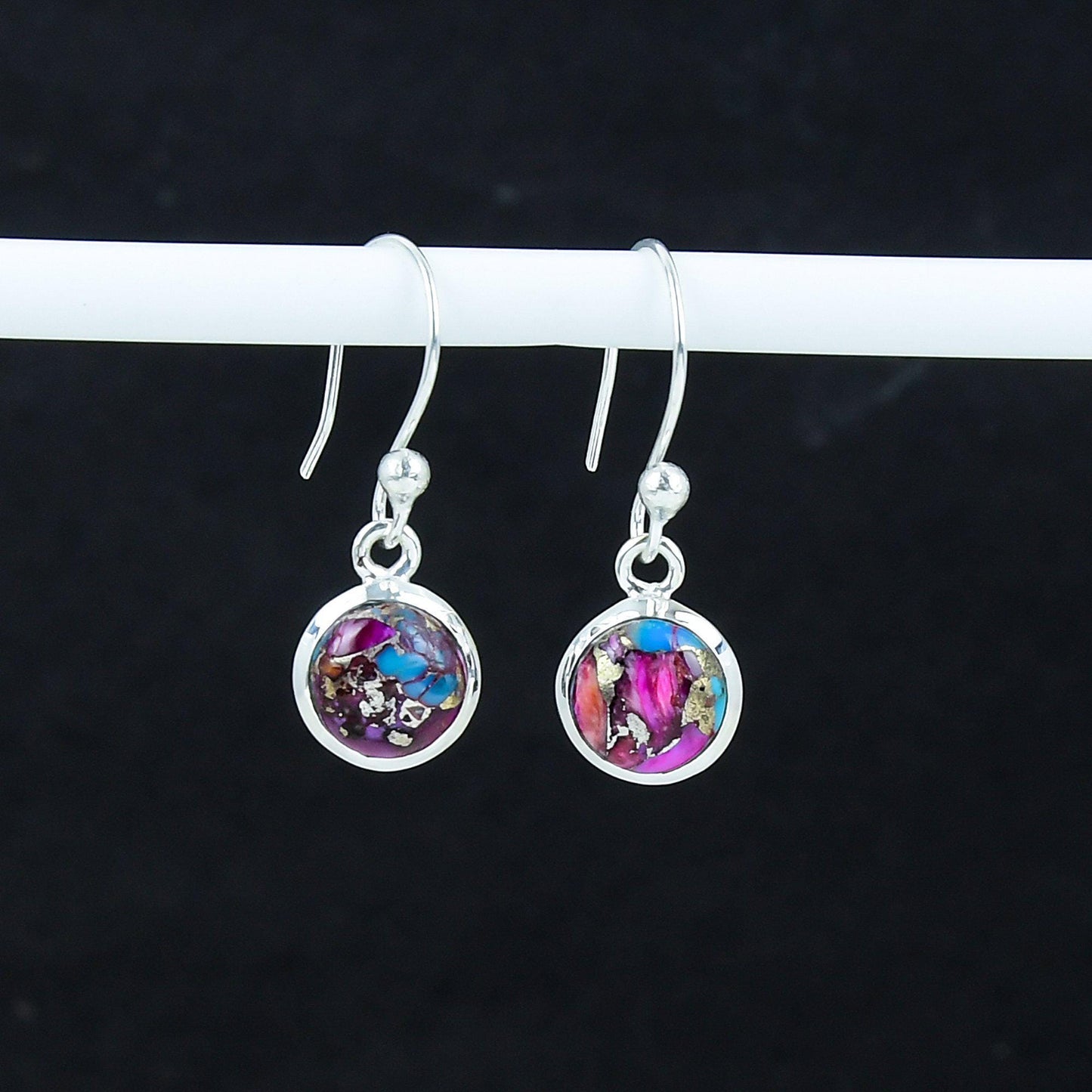 Pink Turquoise Gemstone Earrings