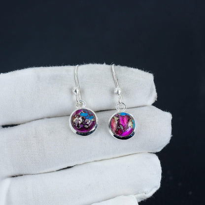 Pink Turquoise Gemstone Earrings