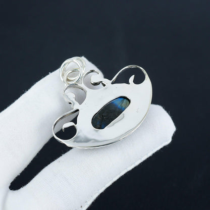 Blue Labradorite Sterling Silver Pendant