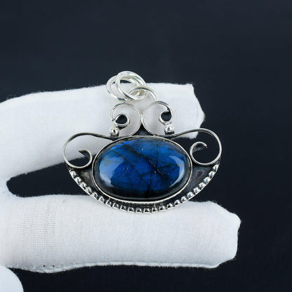Blue Labradorite Sterling Silver Pendant