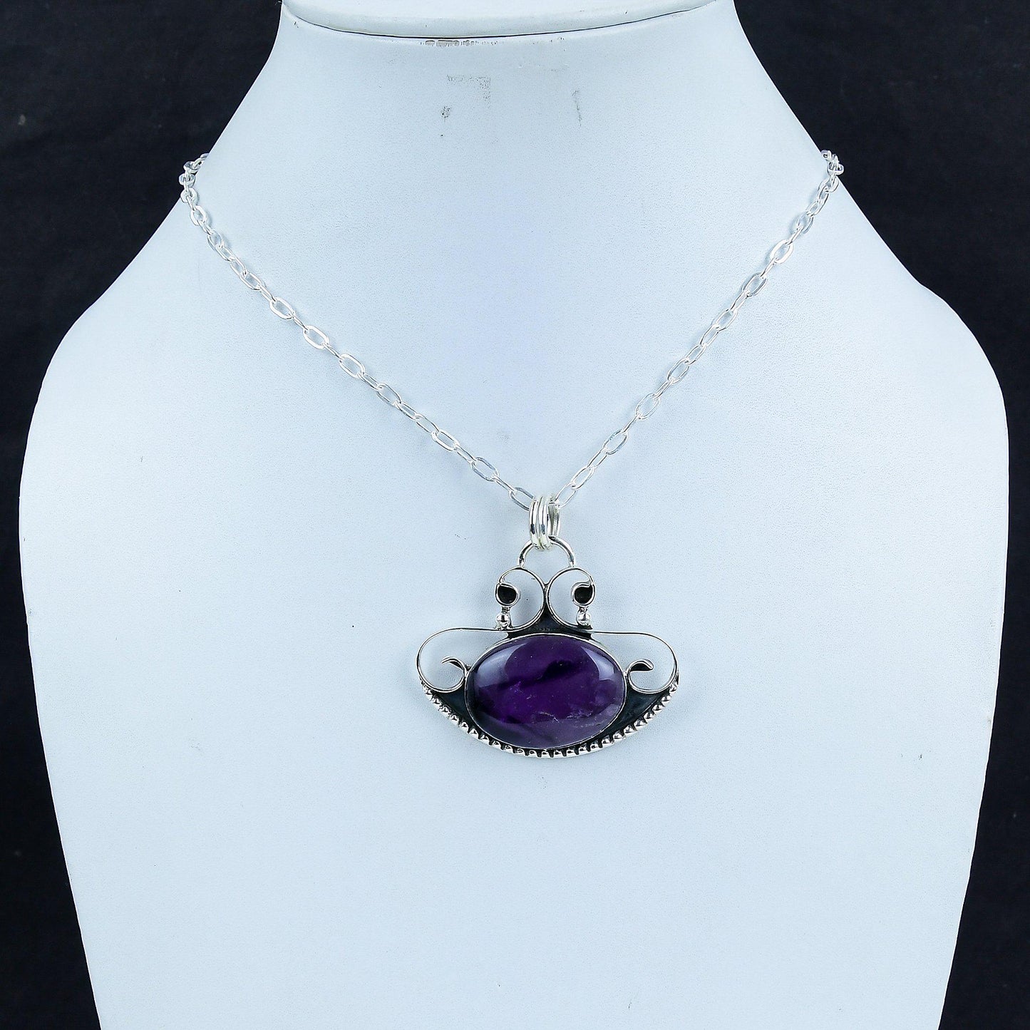 Purple Amethyst Sterling Silver Pendant