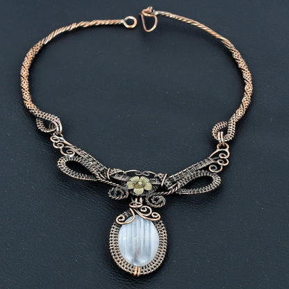 White Selenite Gemstone Necklace