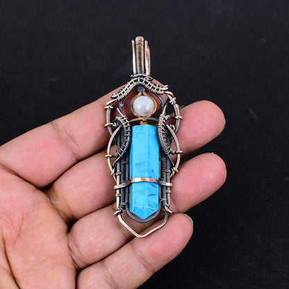 Turquoise Moonstone Gemstone Pendant