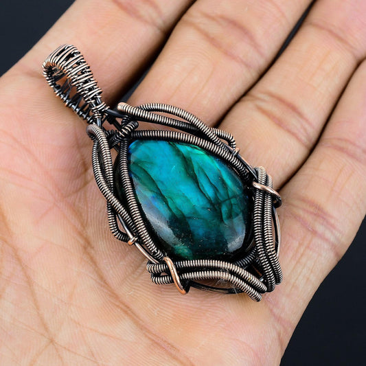 Neon Fire Labradorite Gemstone Pendant
