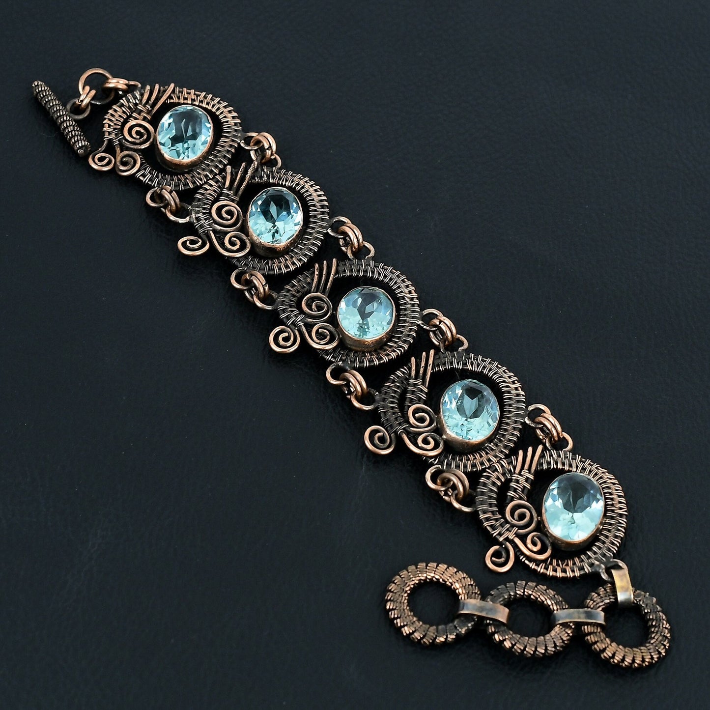 Blue Aquamarine Gemstone Bracelet