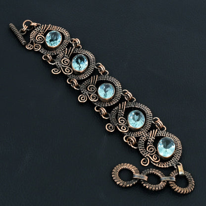 Blue Aquamarine Gemstone Bracelet