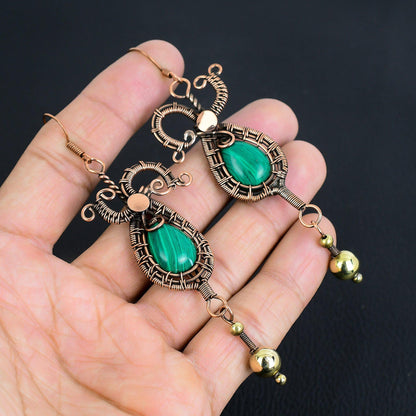 Green Malachite Gemstone Earrings
