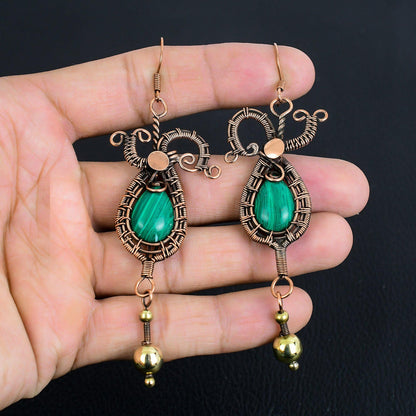 Green Malachite Gemstone Earrings