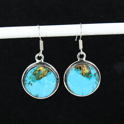 Blue Sea Sediment Gemstone Earrings