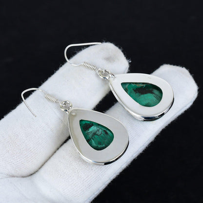 Green Malachite Gemstone Earrings