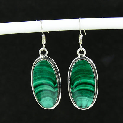 Green Malachite Gemstone Earrings