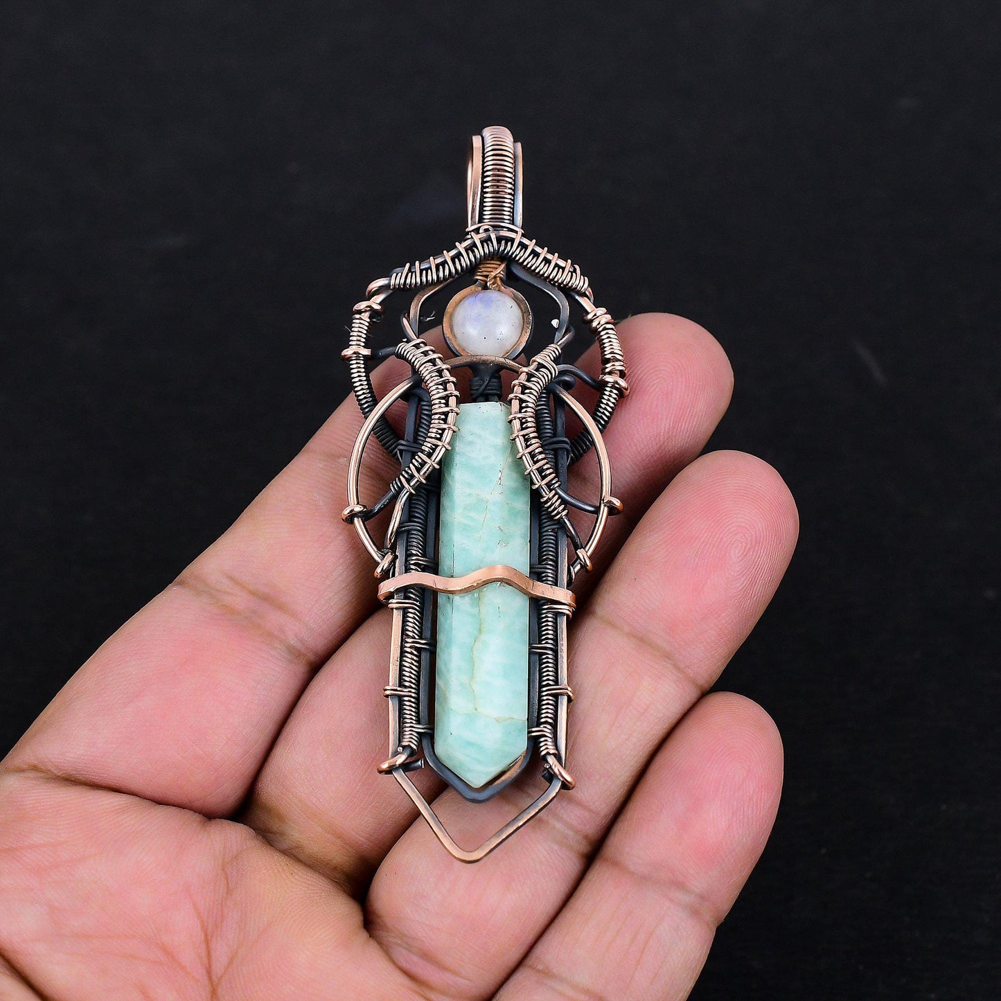 Aqua Green Amazonite Gemstone Pendant