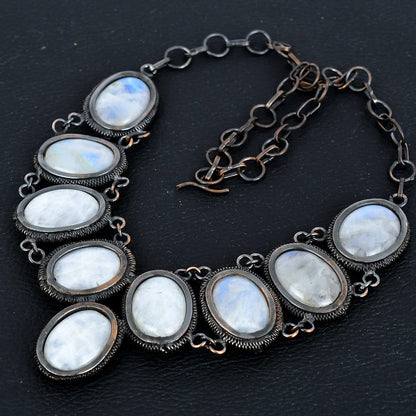 Rainbow Moonstone Gemstone Necklace