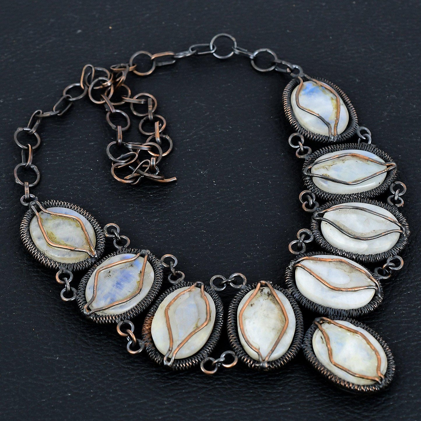 Rainbow Moonstone Gemstone Necklace