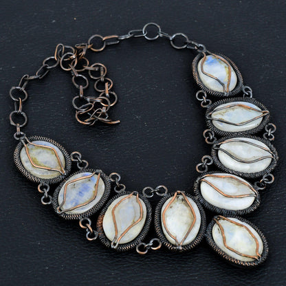 Rainbow Moonstone Gemstone Necklace