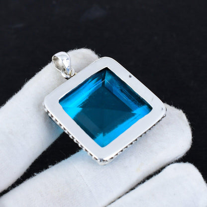 Swiss Blue Topaz Gemstone Pendant