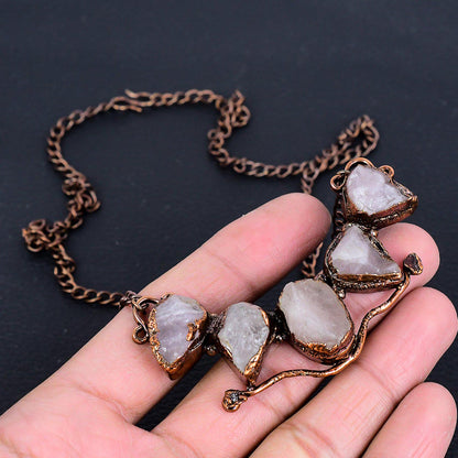 Pink Rose Quartz Gemstone Necklace
