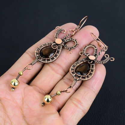 Brown Smoky Topaz Gemstone Earrings