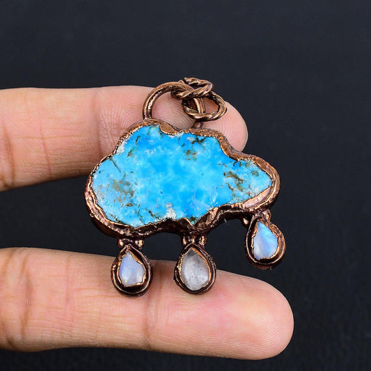 Turquoise Moonstone Gemstone Pendant