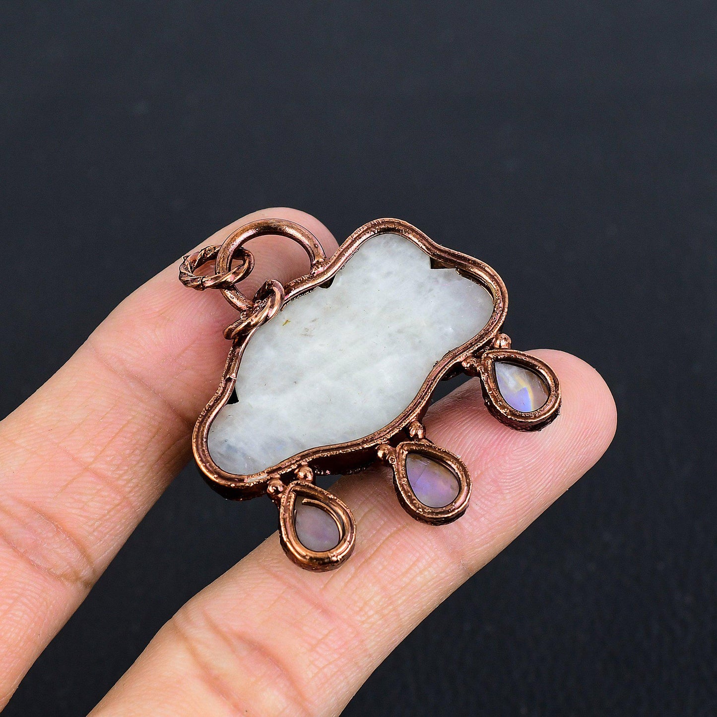 Rainbow Moonstone Gemstone Pendant